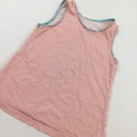 Pink Vest with Blue Trim - Girls 7-8 Years