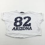 '82 Arizona' Navy & Blue White Belly T-Shirt - Girls 9 Years