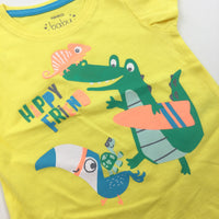 **NEW** ' Happy Friend' Animals Colourful T-Shirt - Boys 9-12 Months