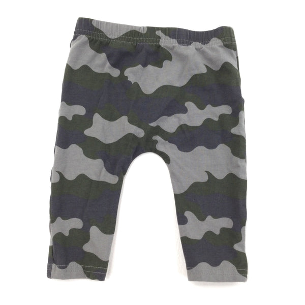 Green & Grey Camo Leggings - Boys 0-3 Months