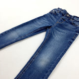 Blue Denim Jeans With Adjustable Waist - Boys 3-4 Years