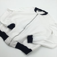 White & Black Jacket - Girls 12-13 Years