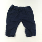 Navy Cotton Trousers - Boys 0-3 Months