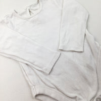 White Long Sleeve Bodysuit - Girls/Boys 9-12 Months