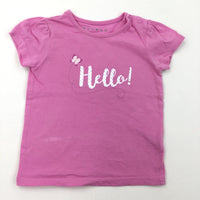 'Hello!' Pink T-Shirt - Girls 9-12 Months