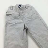 Light Grey Chino Trousers with Adjustable Waistband - Boys 18-24 Months