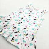 **NEW** Toucan & Leaves Colourful White Dress - Girls 12-18 Months