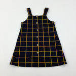 Navy & Mustard Striped Dress - Girls 3-4 Years