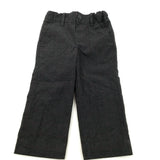 Dark Grey & Red Checked Smarty Trousers with Adjustable Waistband - Boys 18-24 Months