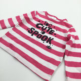 Pink & White Striped Top - Girls 6-9 Months - Halloween