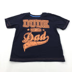 'Dude Just Like Dad' Neon Orange & Navy T-Shirt - Boys 5-6 Years