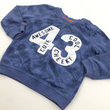 '43' Leaves Blue Lightweight Sweatshirt - Boys 9-12 Months