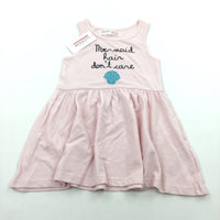 **NEW** ' Mermaid Hair Don't Care' Sea Shell Pink Dress - Girls 12-18 Months