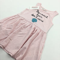 **NEW** ' Mermaid Hair Don't Care' Sea Shell Pink Dress - Girls 12-18 Months