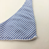 Blue & White Stripe Bib - Girls/Boys 0-6 Months