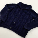 Navy Knitted Cardigan with Collar - Boys 18-24 Months