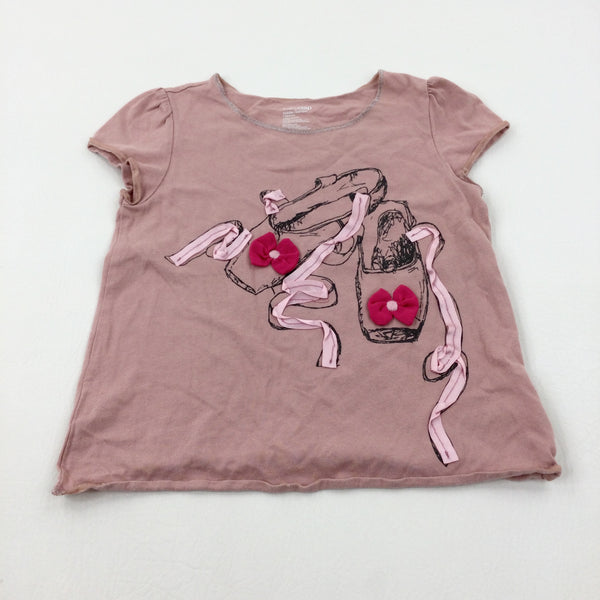 Ballet Shoes & Bows Pink T-Shirt - Girls 3-4 Years