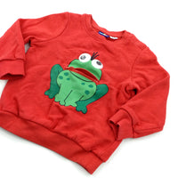 Zip Mouth Frog Red Sweatshirt - Boys/Girls 12-24 Months