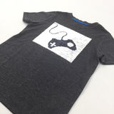 'Paused My Game To Be Here' Sequin Flip Grey T-Shirt - Boys 6-7 Years