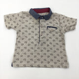 Monkeys Cream Polo Shirt - Boys 3-6 Months