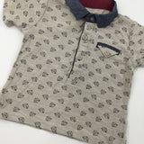 Monkeys Cream Polo Shirt - Boys 3-6 Months