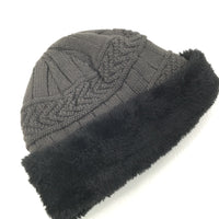 Grey & Black Fluff Lined Hat - Boys 12-18 Months