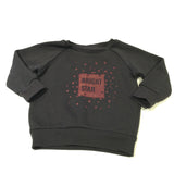 'Bright Star' Glittery Stars Charcoal Grey Sweatshirt - Girls 9-12 Months