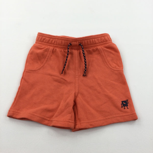 Robot Orange Jersey Shorts - Boys 12-18 Months