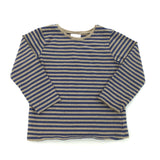 Navy & Brown Stripe Long Sleeve Top - Boys 12-18 Months