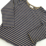 Navy & Brown Stripe Long Sleeve Top - Boys 12-18 Months