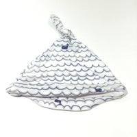 Whales & Waves White Knotted Jersey Hat - Boys Newborn