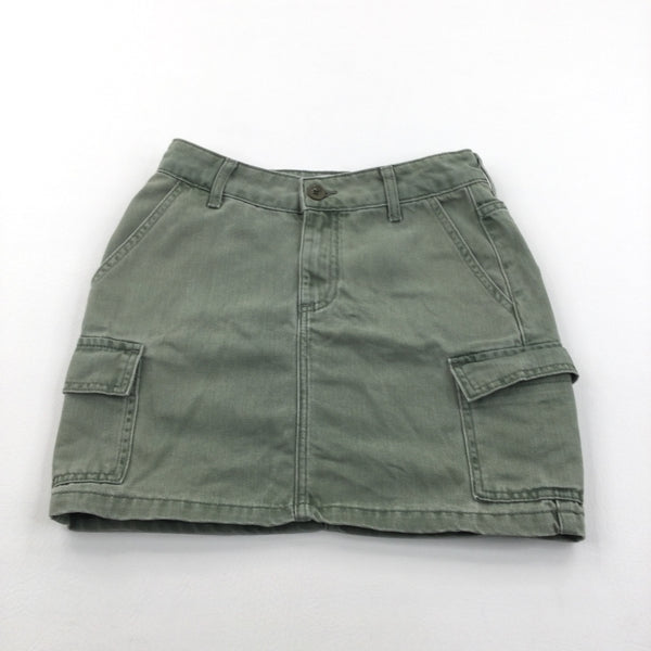 Sage Green Cotton Twill Skirt - Girls 10-11 Years