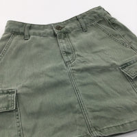 Sage Green Cotton Twill Skirt - Girls 10-11 Years