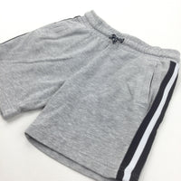 Grey & Black Jersey Shorts - Boys 7-8 Years