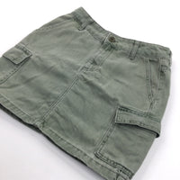 Sage Green Cotton Twill Skirt - Girls 10-11 Years