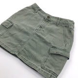 Sage Green Cotton Twill Skirt - Girls 10-11 Years