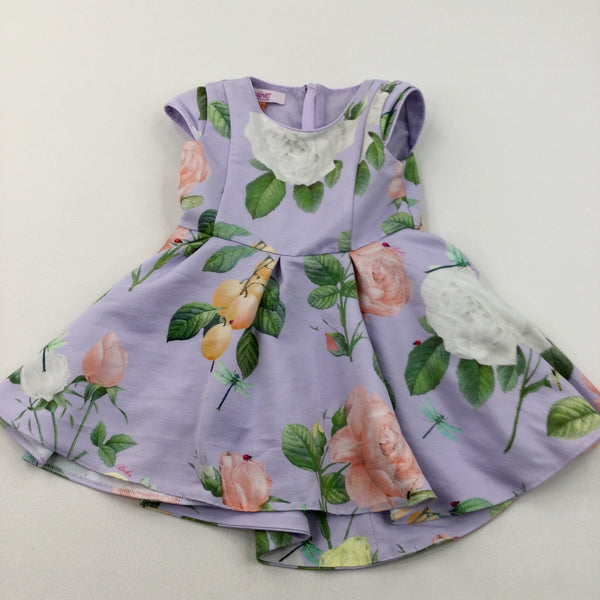 Fruit & Flowers Lilac Polyester Party Dress - Girls 18-24 Months