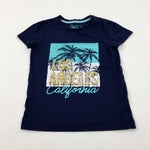 'Los Angeles' Sequin Flip Navy T-Shirt - Boys 4-5 Years