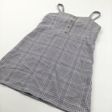 Black, Pink & White Checked Lightweight Pinafore Dress - Girls 10-11 Years