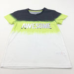 'Awesome' Sequin Flip Black, Yellow & White T-Shirt - Boys 7-8 Years