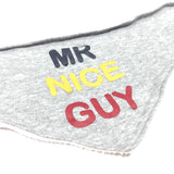 'Mr Nice Guy' Grey Jersey Dribble Bib - Boys 0-3m