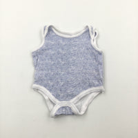 Blue & White Striped Sleeveless Bodysuit - Boys Newborn