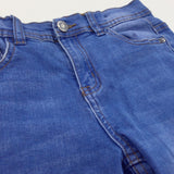 Blue Denim Shorts with Adjustable Waistband - Boys 8-9 Years