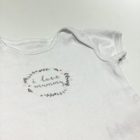 'I Love Mummy' White Short Sleeve Bodysuit - Girls 0-3m