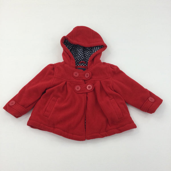 Red Fleece Coat - Girls 9-12 Months