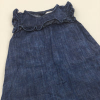 Dark Blue Lightweight Denim Pinafore Dress - Girls 18-24 Months