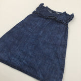 Dark Blue Lightweight Denim Pinafore Dress - Girls 18-24 Months