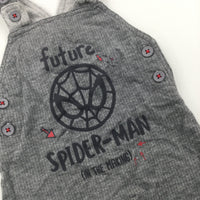 'Future Spider-man' Grey Jersey Dungarees - Boys Newborn