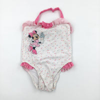 Minnie Mouse Spotty White & Pink Swimming Costume - Girls 18-24 Months