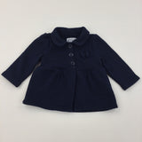 Bow Detail Navy Coat - Girls 9-12 Months